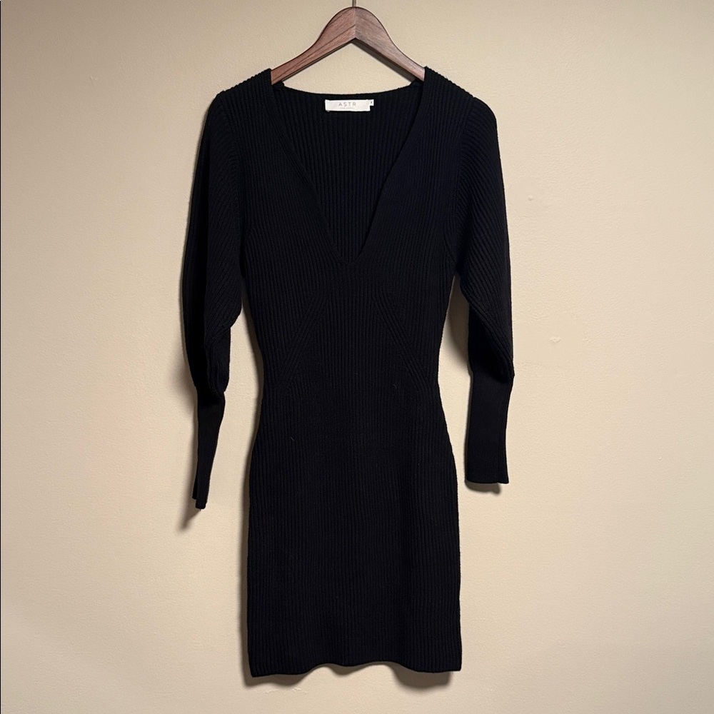 Astr Black Long Sleeve Dress